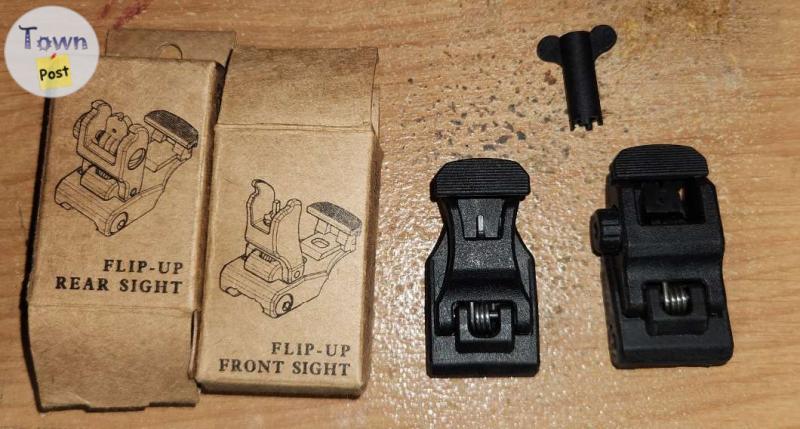 Photo of GSG flip-up backup iron sights