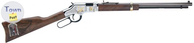 Photo of Brand new Henry H004MAS Golden Boy Freemasons Tribute Edition .22 LR Walnut 20" Blued Ambi Wood Stk Lever Action Rifle $1550