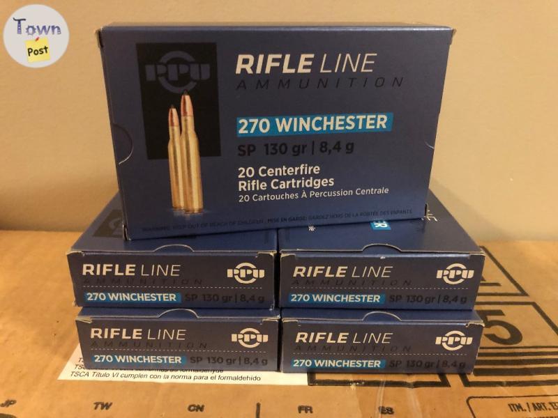 Photo of Rifleline 270 Win 130 GR SP Ammunition Full 20rd Box (Five Boxes Total) Buy or Trade