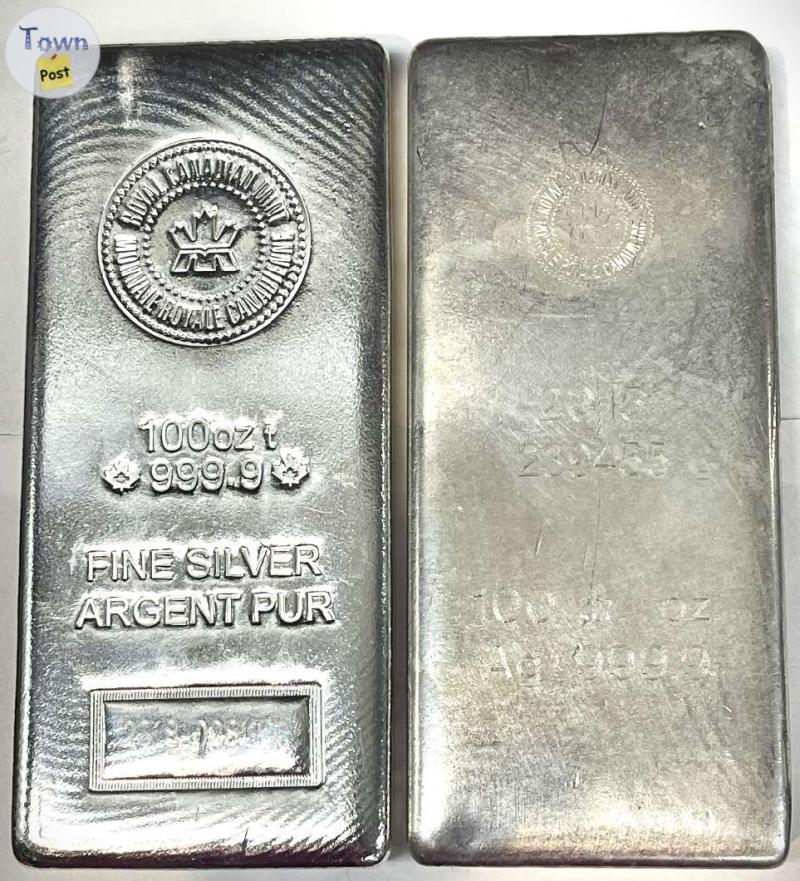 Photo of 100 oz Silver RCM Bars .9999