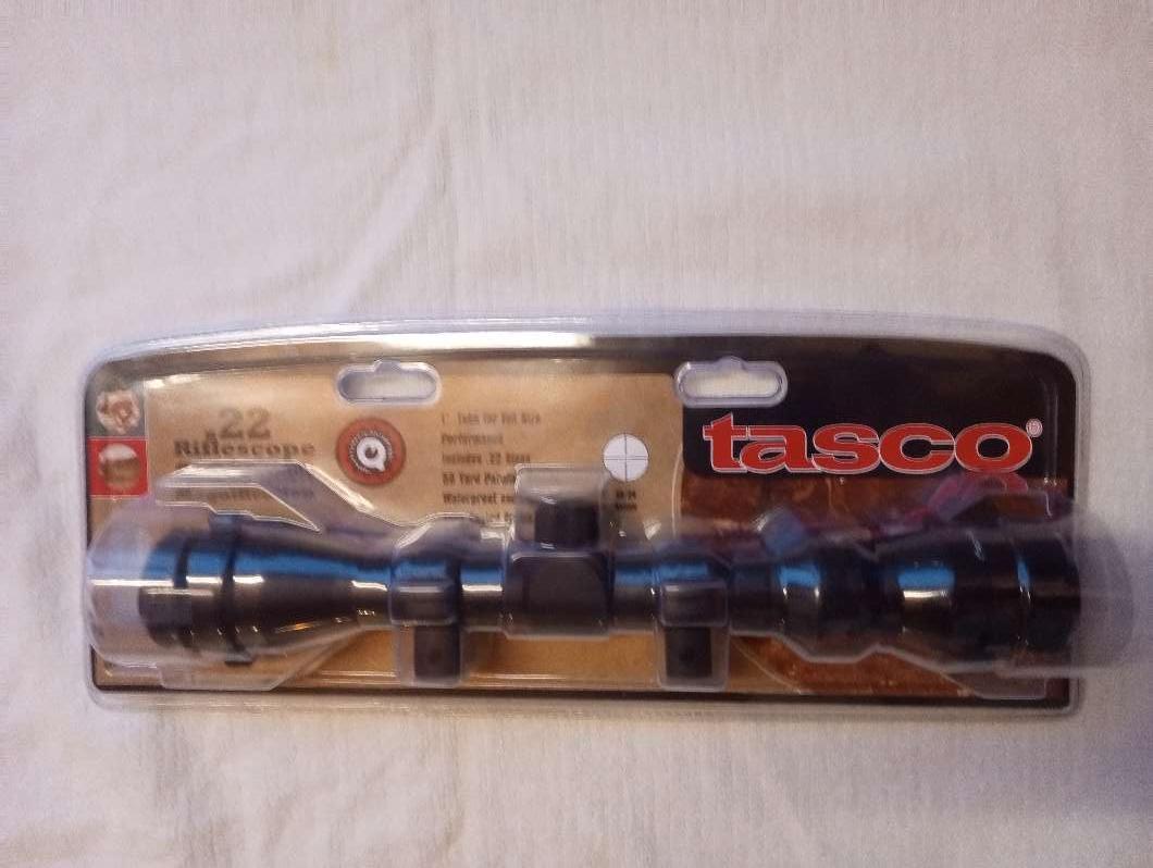 Photo of New .22 Tasco 3-9 x 32 -1'' Tube includes New Rings