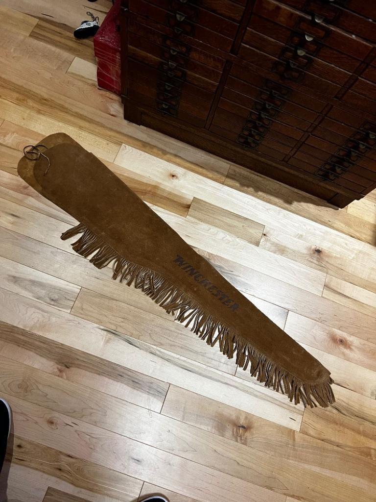 Photo of Authentic Winchester Fringed Deer Hide Scabard